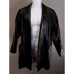 Laura Jefferies VTG Korean Black Medium leather jacket Coat Gothic Grunge Punk